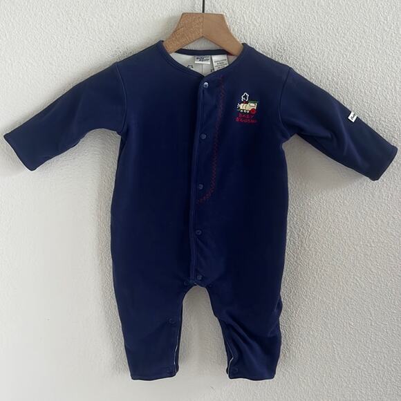 Vintage Baby B'Gosh 100% Combed Cotton Commuter Transportation Snap Button Onsie